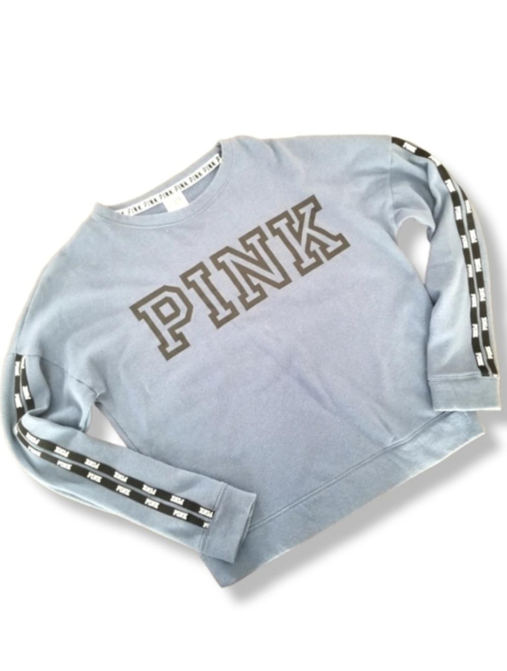 Victoria's Secret Pink Graphic Print Sweatshirt XS Oversized Blue‎